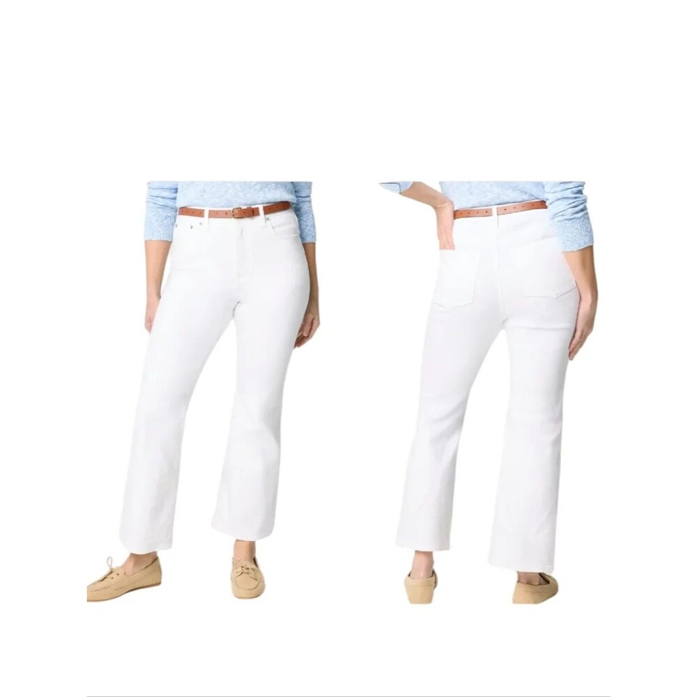 J.CREW Curvy Ankle Flare Jean 31 White Denim Signature Stretch NWT B91